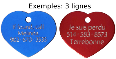 coeur grav&eacute; medaille chien chat