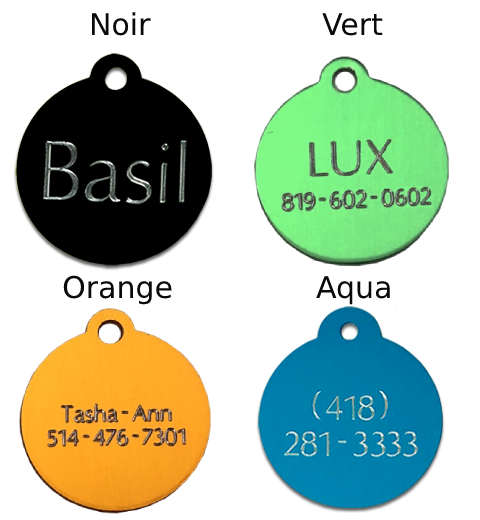medaille petit cercle grave pour chien