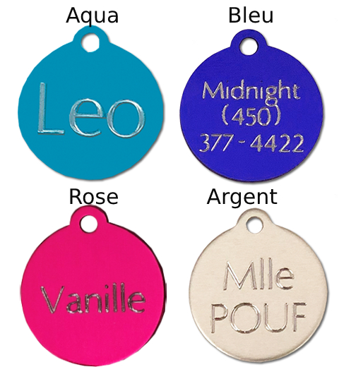 medaille petit cercle grave pour chat
