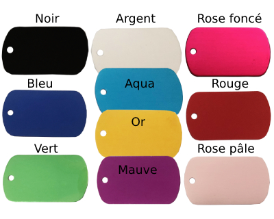 medaille  rectangle / militaire grave pour chien 