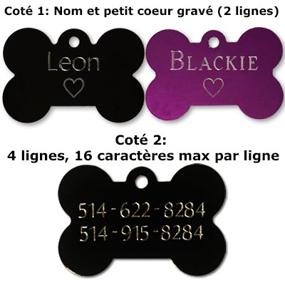 medaille os pour chien ou chat
